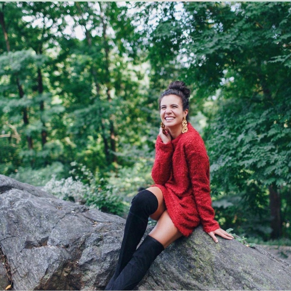 Reformation Red Lokie Mini Sweater Dress